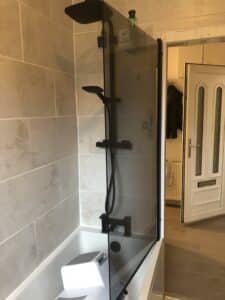 black mixer shower and shower screen installed in bellahouston