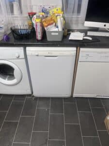 another washing machine and free standing dishwasher installed in paisley