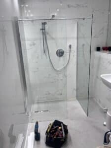 large walk in shower screen installed in Bearsden