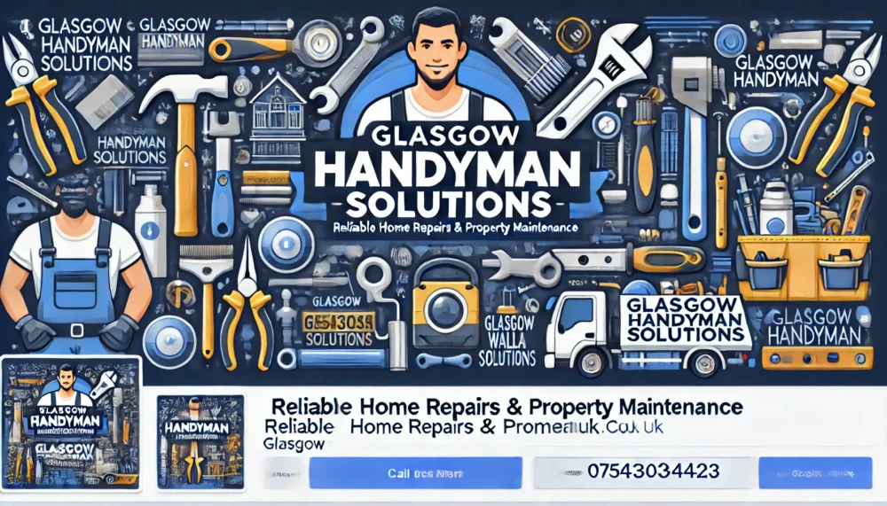 Glasgow handyman standing beside van with tools and equipment