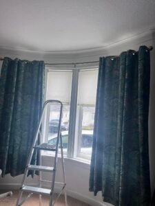 bay window curtain pole installation by Glasgow Handyman