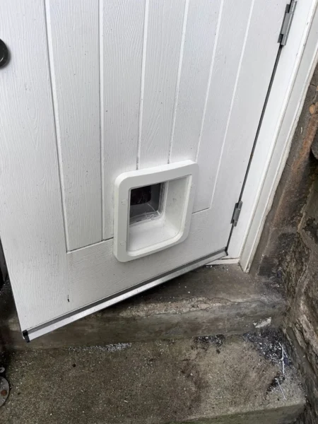 Cat flap fitted on upvc door
