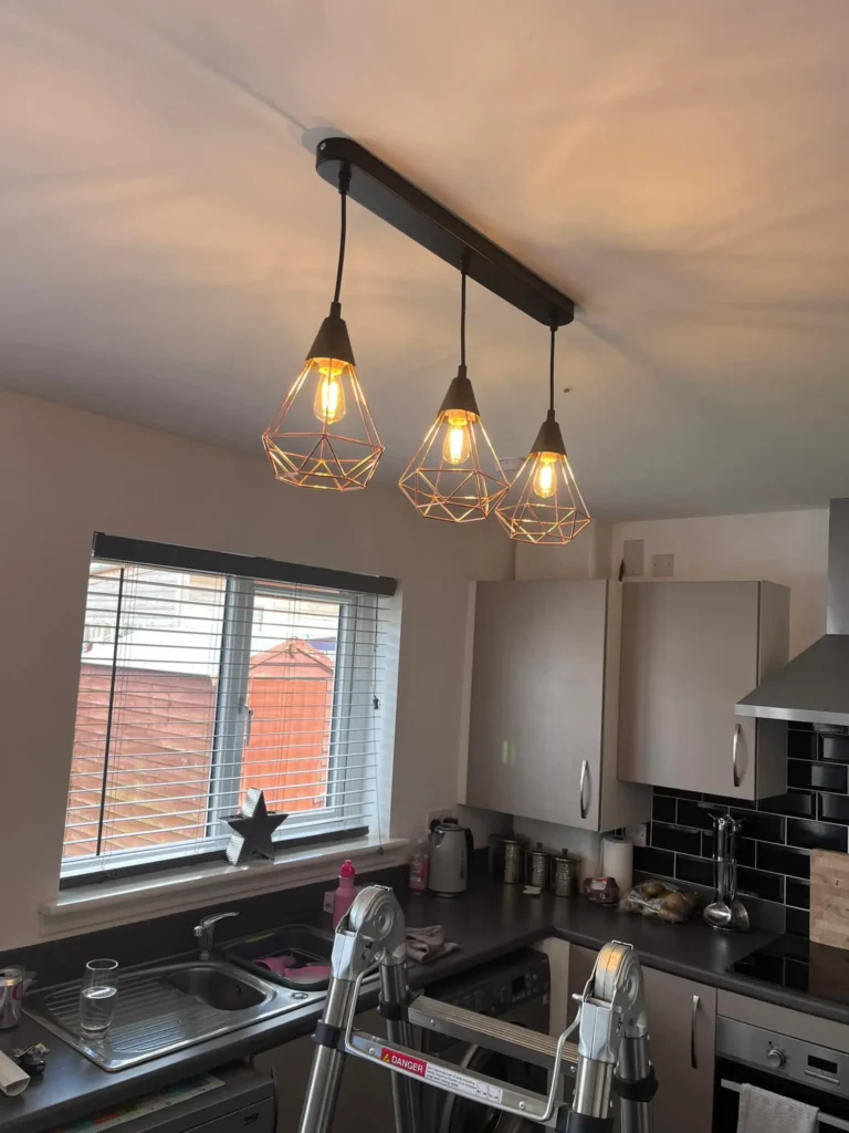 Kitchen light installation in a Paisley home