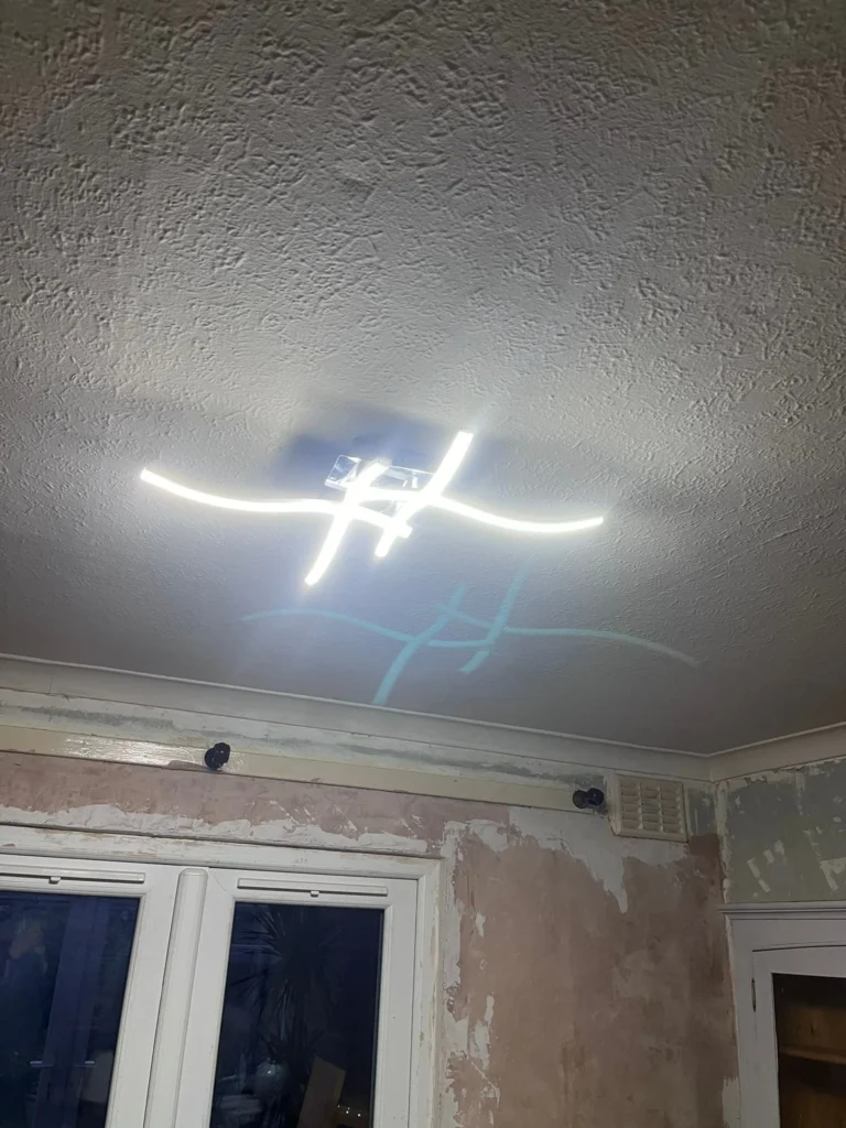 ceilling light fitted in living room