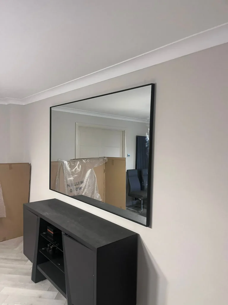 2 metre mirror wall mounted in east kilbride home